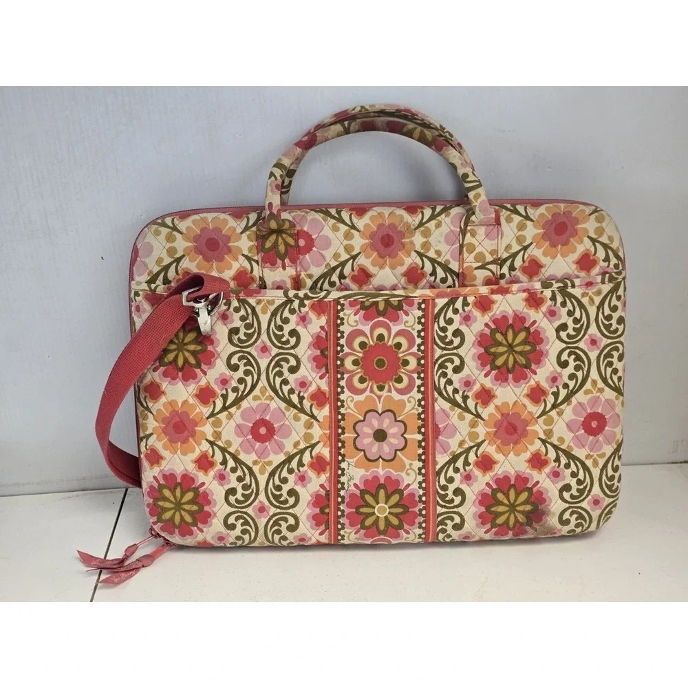 Vera Bradley Hard Shell Laptop Computer Case Bag‎ Folkloric Retired Strap VTG